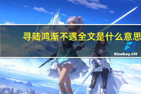 寻陆鸿渐不遇全文是什么意思