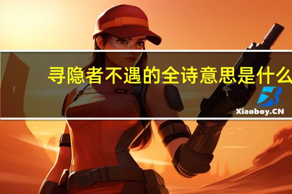 寻隐者不遇的全诗意思是什么