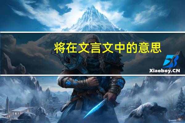 将在文言文中的意思