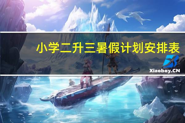 小学二升三暑假计划安排表