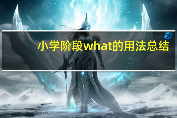 小学阶段what的用法总结
