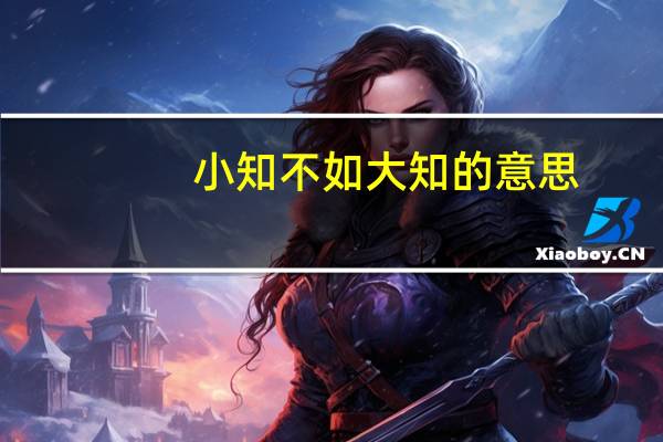 小知不如大知的意思