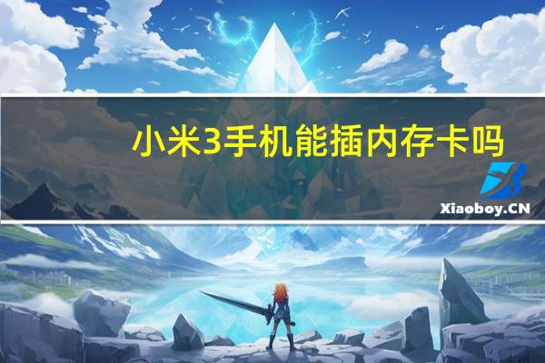 小米3手机能插内存卡吗（小米3支持内存卡吗）
