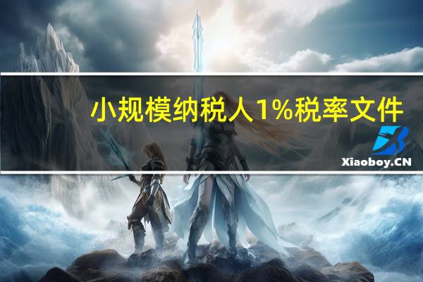 小规模纳税人1%税率文件（小规模纳税人1 税率文件）