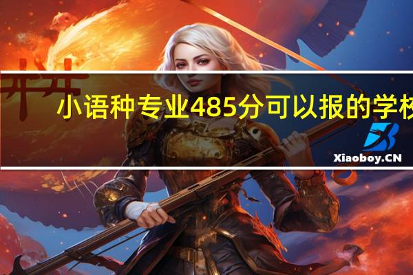 小语种专业485分可以报的学校