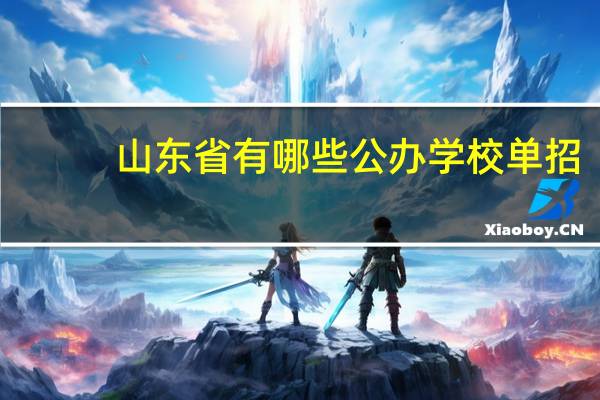 山东省有哪些公办学校单招