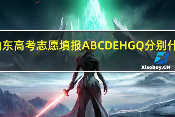 山东高考志愿填报A B C D E H G Q 分别什么意思