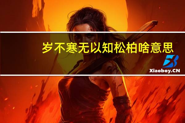 岁不寒无以知松柏啥意思