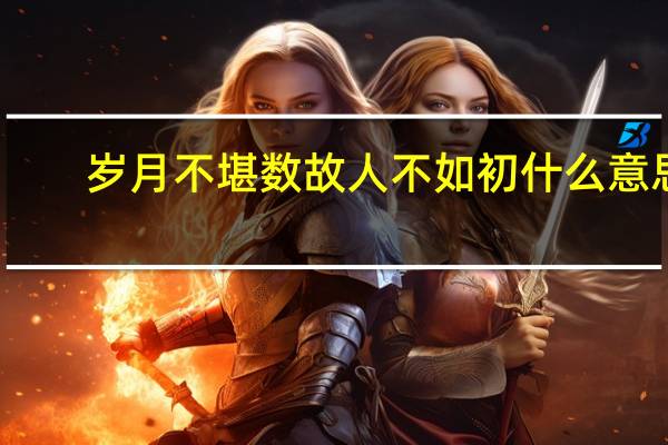 岁月不堪数故人不如初什么意思