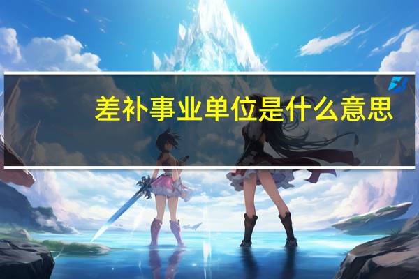 差补事业单位是什么意思