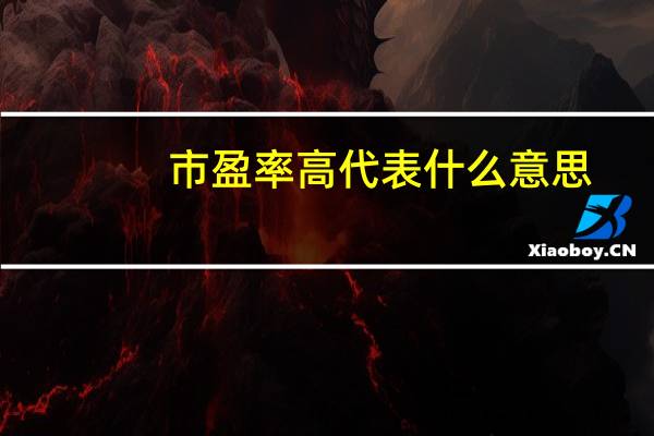 市盈率高代表什么意思