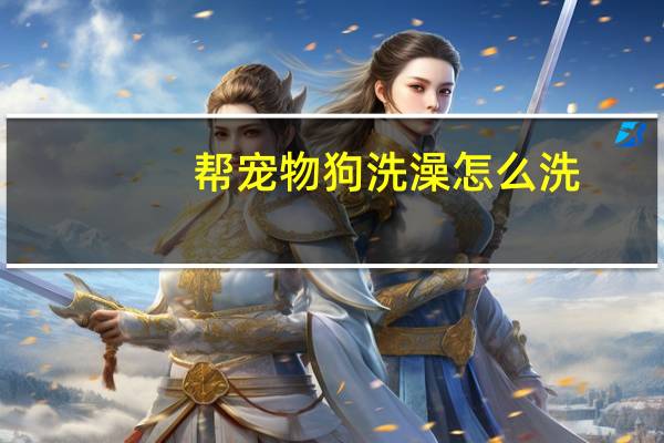 帮宠物狗洗澡怎么洗