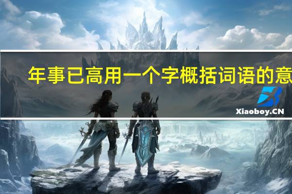 年事已高用一个字概括词语的意思