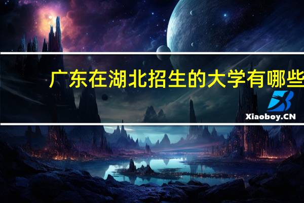 广东在湖北招生的大学有哪些