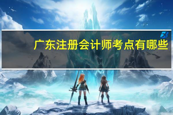 广东注册会计师考点有哪些