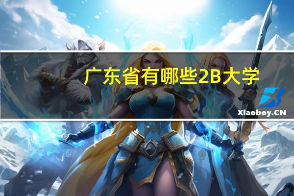 广东省有哪些2B大学
