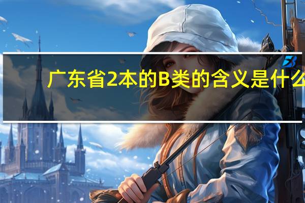 广东省2本的B类的含义是什么