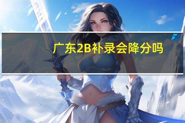 广东2B补录会降分吗