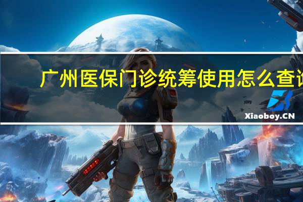 广州医保门诊统筹使用怎么查询