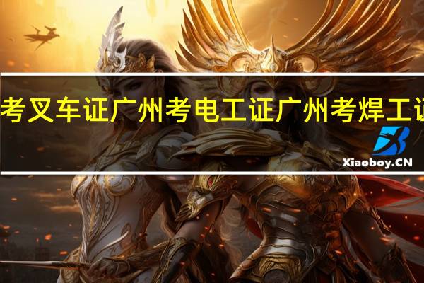 广州考叉车证 广州考电工证 广州考焊工证 要多少钱