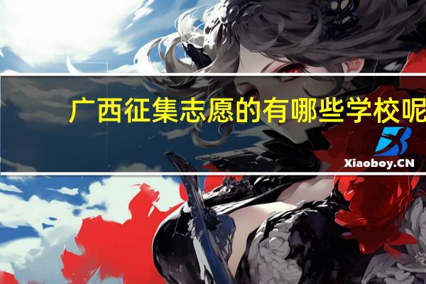 广西征集志愿的有哪些学校呢