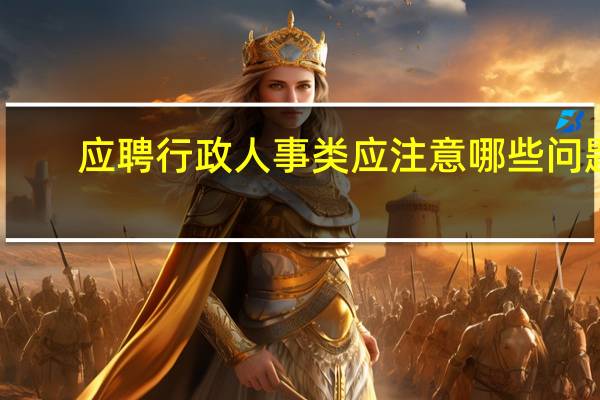 应聘行政人事类应注意哪些问题