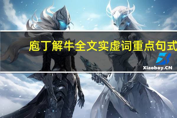 庖丁解牛全文实虚词重点句式