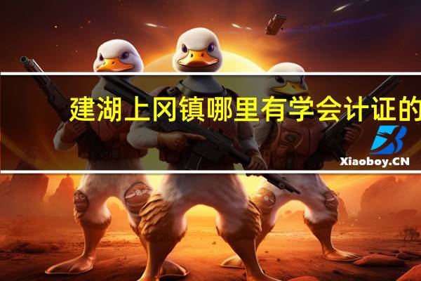 建湖上冈镇哪里有学会计证的
