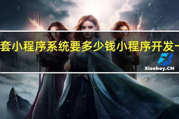 开发一套小程序系统要多少钱 小程序开发一个多少钱啊