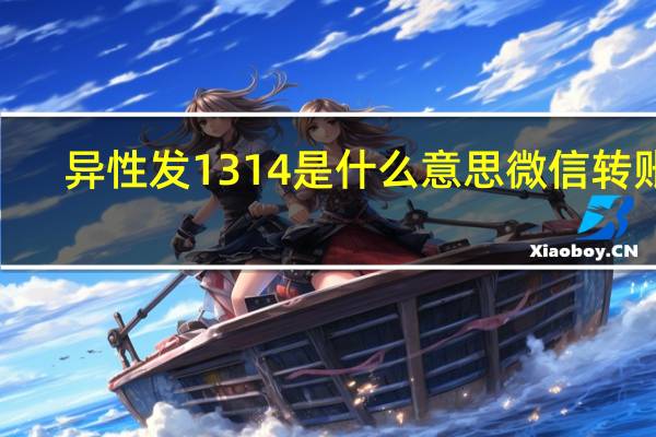 异性发1314是什么意思 微信转账0.01显示1314
