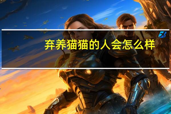 弃养猫猫的人会怎么样