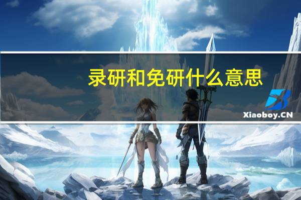 录研和免研什么意思