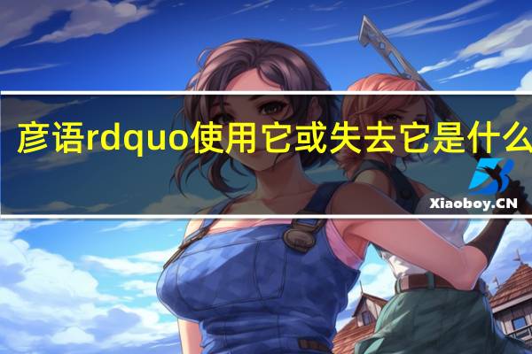 彦语rdquo使用它或失去它是什么意思