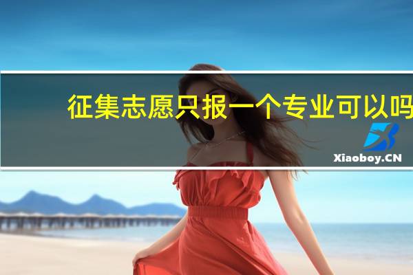 征集志愿只报一个专业可以吗