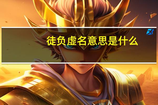 徒负虚名意思是什么