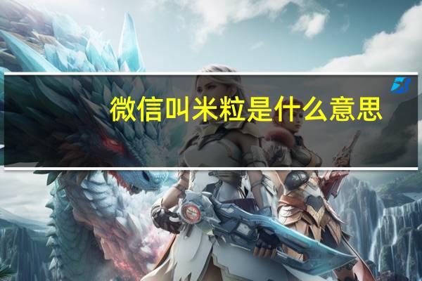 微信叫米粒是什么意思