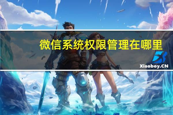 微信系统权限管理在哪里
