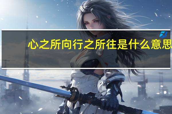 心之所向行之所往是什么意思