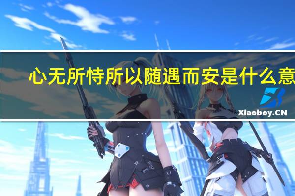心无所恃所以随遇而安是什么意思