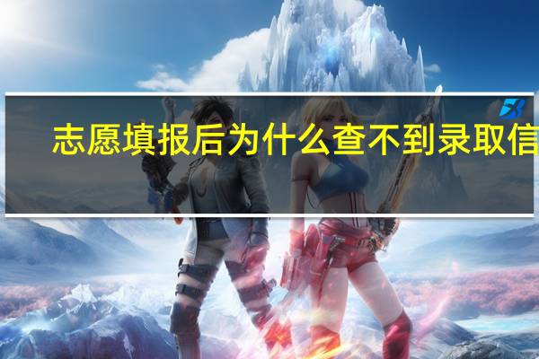 志愿填报后为什么查不到录取信息