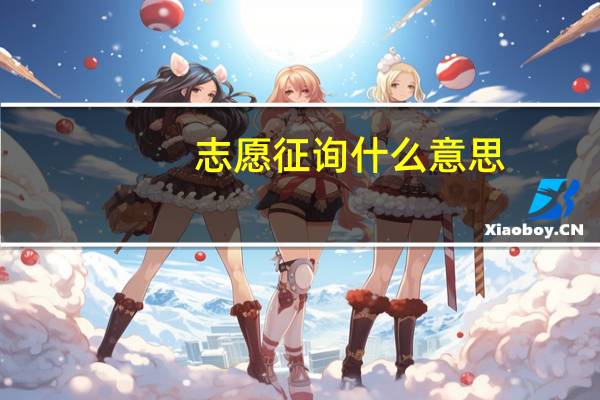 志愿征询什么意思