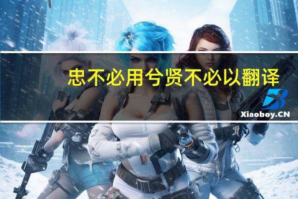 忠不必用兮贤不必以翻译