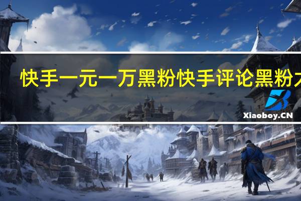 快手一元一万黑粉 快手评论黑粉太多(快手1元1000千粉丝活粉丝是真的吗)