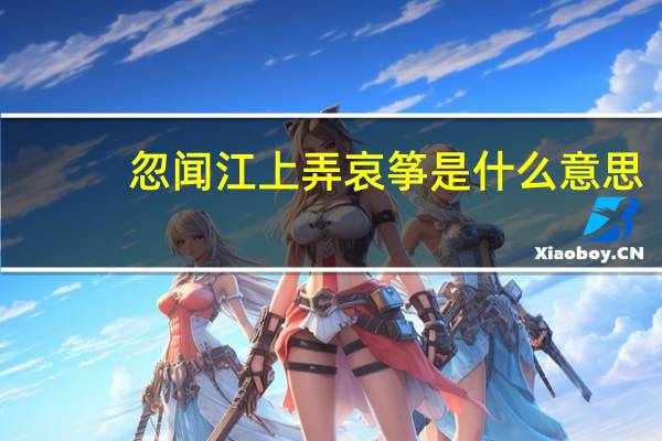 忽闻江上弄哀筝是什么意思