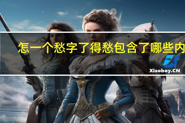 怎一个愁字了得愁包含了哪些内容