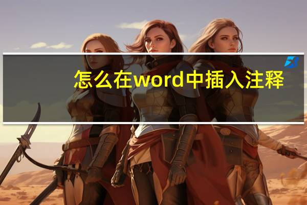 怎么在word中插入注释