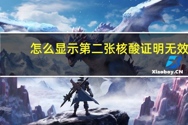 怎么显示第二张核酸证明无效