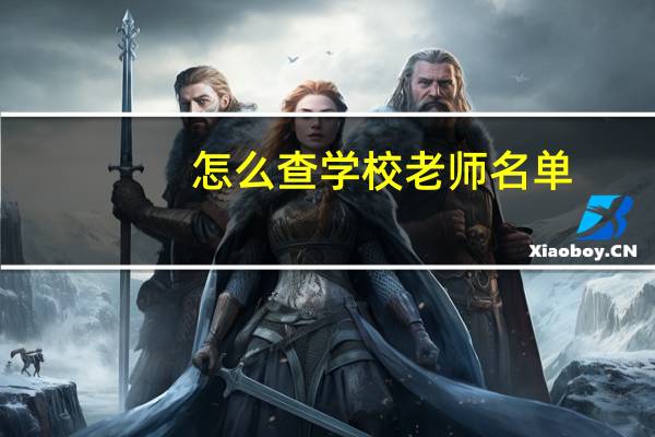 怎么查学校老师名单