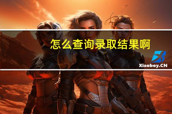 怎么查询录取结果啊