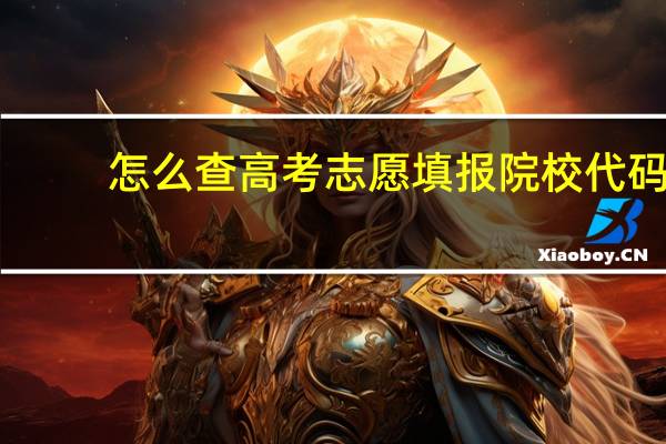 怎么查高考志愿填报院校代码